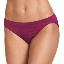 Women's Jockey® Comfies Striped Bikini Panty 1305 -Hot Sale Adult Shop 1729301 Burgundy Rose