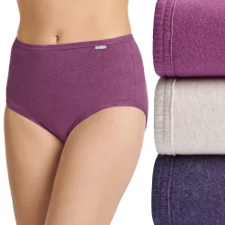 Women's Jockey® Elance 3-Pack Briefs Panty Set 1484 -Hot Sale Adult Shop 1729625 Plum Heather Asst