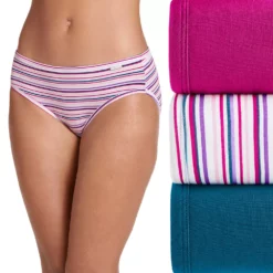 Women's Jockey® Supersoft 3-pk. Bikini Panty Set 2070 -Hot Sale Adult Shop 1729678 Sorbet Stripe Fuchsia