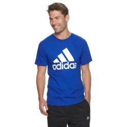 Men's adidas Classic Badge of Sport Tee -Hot Sale Adult Shop 2592871 Collegiate Royal White