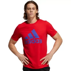 Men's adidas Classic Badge of Sport Tee -Hot Sale Adult Shop 2592871 Scarlet Night Flash