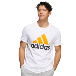 Men's adidas Classic Badge of Sport Tee -Hot Sale Adult Shop 2592871 White Orange