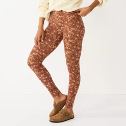 Women's Sonoma Goods For Life® Midrise Leggings -Hot Sale Adult Shop 2946661 Brown Floral