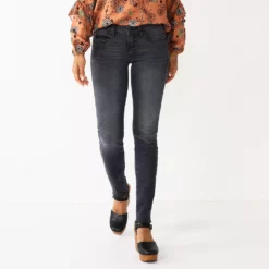 Women's Sonoma Goods For Life® Supersoft Stretch Midrise Skinny Jeans -Hot Sale Adult Shop 2954787 Gray Raw Hem