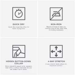 Men's Van Heusen Slim-Fit Traveler Hidden Button-Down Collar Dress Shirt -Hot Sale Adult Shop 3117049 ALT3