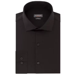 Men's Van Heusen Slim-Fit Traveler Hidden Button-Down Collar Dress Shirt -Hot Sale Adult Shop 3117049 Black