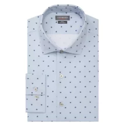 Men's Van Heusen Slim-Fit Traveler Hidden Button-Down Collar Dress Shirt -Hot Sale Adult Shop 3117049 Blue Ice