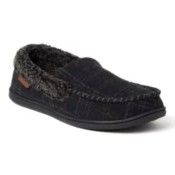 Men's Dearfoams Eli Microsuede Moccasin Slippers -Hot Sale Adult Shop 3427390 Navy Plaid
