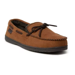 Men's Dearfoams Toby Microsuede Moccasin Slippers with Whipstitch -Hot Sale Adult Shop 3427492 Chestnut