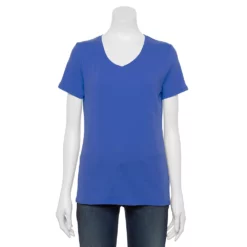 Women's Croft & Barrow® Essential V-Neck Tee -Hot Sale Adult Shop 3482291 Blue