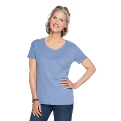 Women's Croft & Barrow® Essential V-Neck Tee -Hot Sale Adult Shop 3482291 Blue Heather