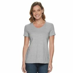 Women's Croft & Barrow® Essential V-Neck Tee -Hot Sale Adult Shop 3482291 Gray Nep