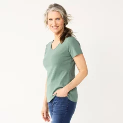 Women's Croft & Barrow® Essential V-Neck Tee -Hot Sale Adult Shop 3482291 Laurel Wreath