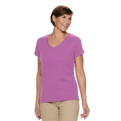 Women's Croft & Barrow® Essential V-Neck Tee -Hot Sale Adult Shop 3482291 Purple