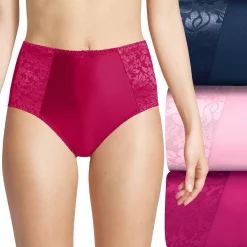 Women's Bali® 3-pack Double Support Hi-Cut Panty Set DFDBH3 -Hot Sale Adult Shop 3599874 Pink Reverie Asst