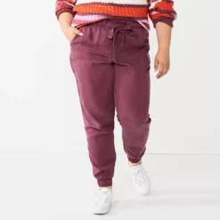 Juniors' Plus Size SO® High Rise Paperbag Jogger Pants -Hot Sale Adult Shop 3784612 Plum Prune