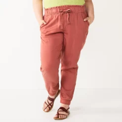 Juniors' Plus Size SO® High Rise Paperbag Jogger Pants -Hot Sale Adult Shop 3784612 Virginia Mauve