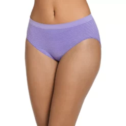 Women's Jockey® Smooth & Shine Seamless Hi Cut Panty 2188 -Hot Sale Adult Shop 3908760 Lavendar Stripe