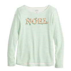 Women's Croft & Barrow® Holiday Long Sleeve Graphic Tee -Hot Sale Adult Shop 3913731 ALT5