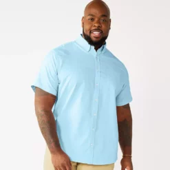 Big & Tall Sonoma Goods For Life® Poplin Button-Down Shirt -Hot Sale Adult Shop 3974513 Clear Sail