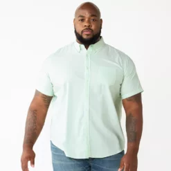 Big & Tall Sonoma Goods For Life® Poplin Button-Down Shirt -Hot Sale Adult Shop 3974513 Green