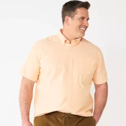 Big & Tall Sonoma Goods For Life® Poplin Button-Down Shirt -Hot Sale Adult Shop 3974513 Peach