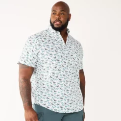 Big & Tall Sonoma Goods For Life® Poplin Button-Down Shirt -Hot Sale Adult Shop 3974513 Teal Gecko