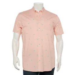 Big & Tall Sonoma Goods For Life® Poplin Button-Down Shirt -Hot Sale Adult Shop 3974513 Tiki Print