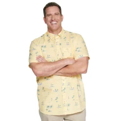 Big & Tall Sonoma Goods For Life® Poplin Button-Down Shirt -Hot Sale Adult Shop 3974513 Tropical Yellow