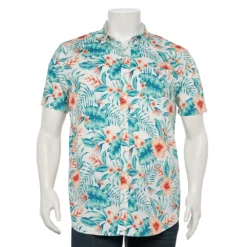 Big & Tall Sonoma Goods For Life® Poplin Button-Down Shirt -Hot Sale Adult Shop 3974513 White Tropical Print