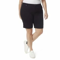 Plus Size Gloria Vanderbilt Midrise Bermuda Shorts -Hot Sale Adult Shop 4275306 Black