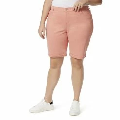 Plus Size Gloria Vanderbilt Midrise Bermuda Shorts -Hot Sale Adult Shop 4275306 Peach Punch