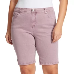 Plus Size Gloria Vanderbilt Midrise Bermuda Shorts -Hot Sale Adult Shop 4275306 Rosewood Cotton Candy