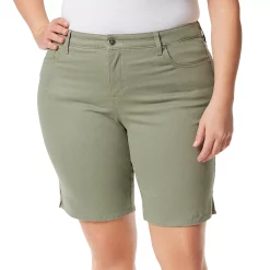 Plus Size Gloria Vanderbilt Midrise Bermuda Shorts -Hot Sale Adult Shop 4275306 Sage Meadow