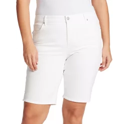 Plus Size Gloria Vanderbilt Midrise Bermuda Shorts -Hot Sale Adult Shop 4275306 Vintage White