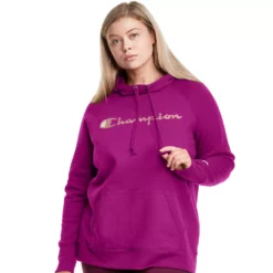 Plus Size Champion® Powerblend Graphic Hoodie -Hot Sale Adult Shop 4426788 Venture Pink