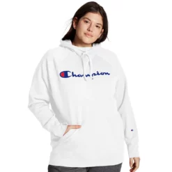 Plus Size Champion® Powerblend Graphic Hoodie -Hot Sale Adult Shop 4426788 White