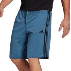 Men's adidas 3-Stripe Jersey Shorts -Hot Sale Adult Shop 4485657 Altered Blue Black