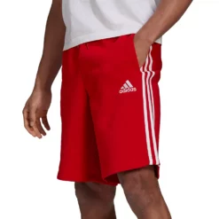 Men's adidas 3-Stripe Fleece Shorts -Hot Sale Adult Shop 4486228 Scarlet White