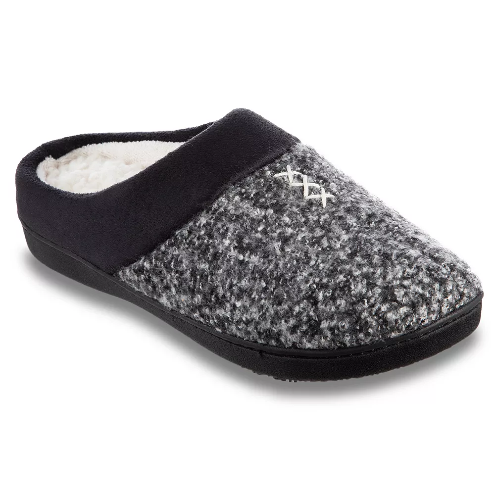 Women's isotoner Jessie Microsuede Heathered Knit Hoodback Slipper 2 Women's isotoner Jessie Microsuede Heathered Knit Hoodback Slipper - Image 2