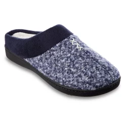 Women's isotoner Jessie Microsuede Heathered Knit Hoodback Slipper