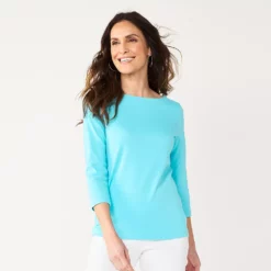 Women's Croft & Barrow® Boatneck Top -Hot Sale Adult Shop 4556649 Capri Blue