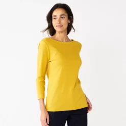 Women's Croft & Barrow® Boatneck Top -Hot Sale Adult Shop 4556649 Golden Spice