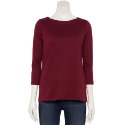Women's Croft & Barrow® Boatneck Top -Hot Sale Adult Shop 4556649 Maroon