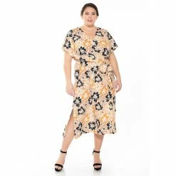 Plus Size ALEXIA ADMOR Iris Dolman Sleeve Faux-Wrap Dress