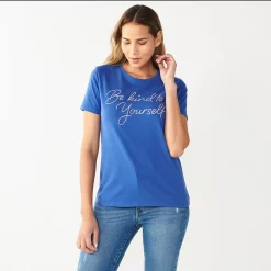 Women's Nine West Crewneck Graphic Tee -Hot Sale Adult Shop 4646703 Kind Yourself
