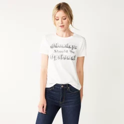 Women's Nine West Crewneck Graphic Tee -Hot Sale Adult Shop 4646703 Monday Optional