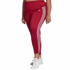 Plus Size adidas 3 Stripe Ankle Leggings -Hot Sale Adult Shop 4796624 Legacy Burgundy
