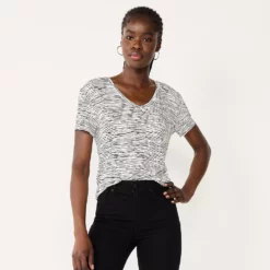 Women's Nine West Essential V-Neck Tee 41 Women's Nine West Essential V-Neck Tee -Hot Sale Adult Shop 4841148 Black Horizon Stripe
