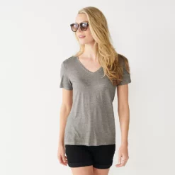 Women's Nine West Essential V-Neck Tee 32 Women's Nine West Essential V-Neck Tee -Hot Sale Adult Shop 4841148 Dark Storm Heather